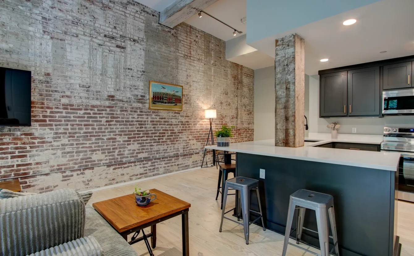 Industrial brick interior in downtown Hot Springs near Hot Springs National Park