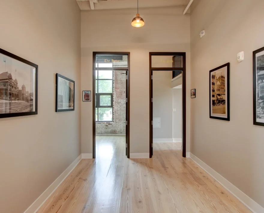 Interior hallway inside Lofts at Creek Street downtown property