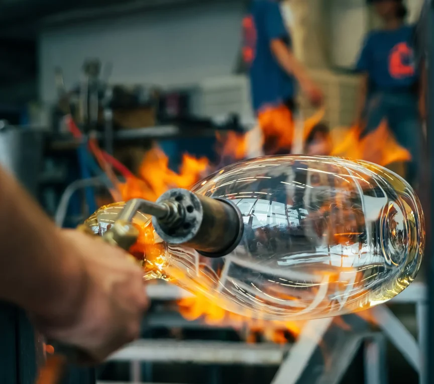 Glassblowing demonstration at local Hot Springs art studio