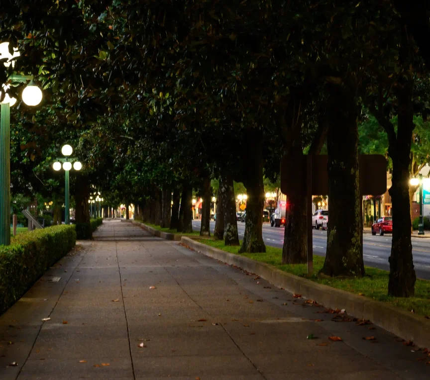 Walking path in downtown Hot Springs, Arkansas