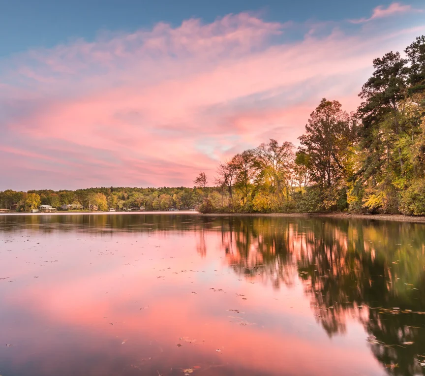 Sunset over Lake Hamilton near Hot Springs, Arkansas