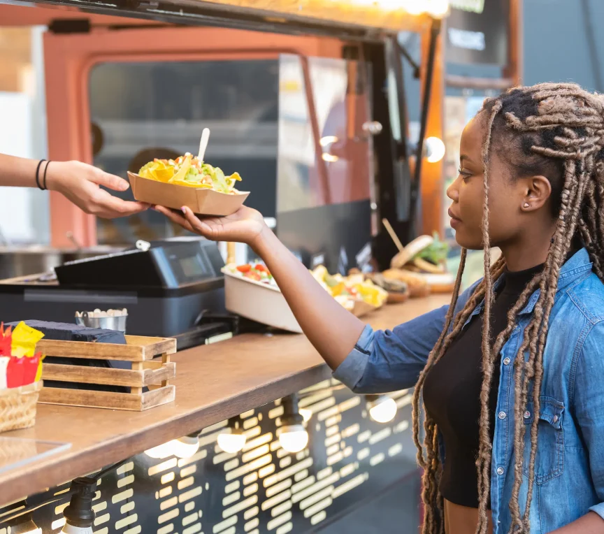 Food truck dining at 420 Eats near downtown Hot Springs, Arkansas